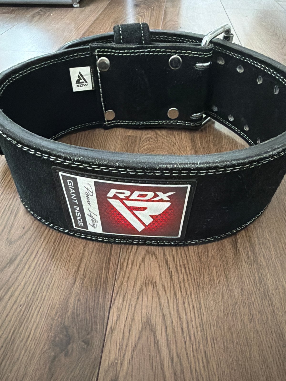 Powerliftriem RDX, Sport en Fitness, Fitnessmaterialen, Ophalen, Zo goed als nieuw, Rug, Halterriem