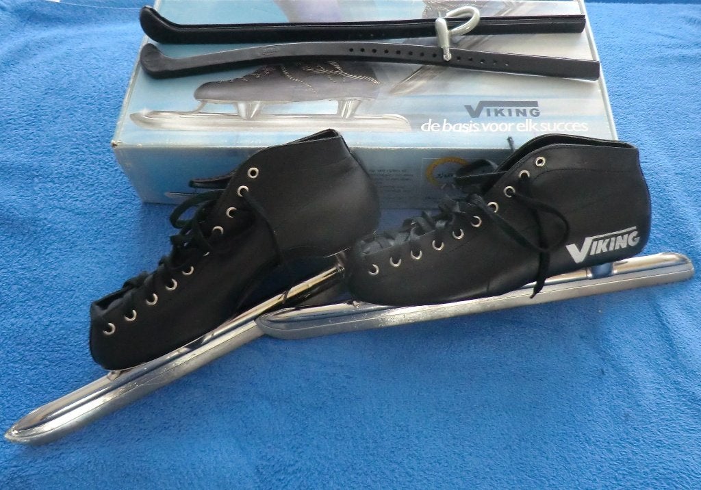 Viking - II Laag - Noren Schaatsen maat 42 zwart leer ZGANW, Viking, Ophalen of Verzenden, Zo goed als nieuw, Noren