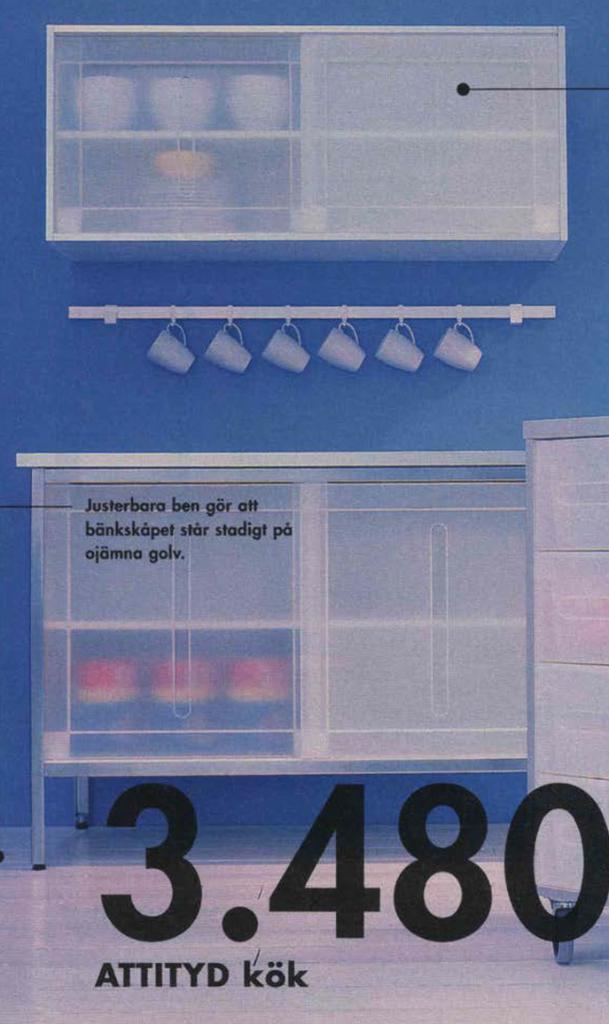 IKEA ATTITYD Keukenkast en bovenkast schuif, Ophalen, 100 tot 150 cm, Wit, Zo goed als nieuw