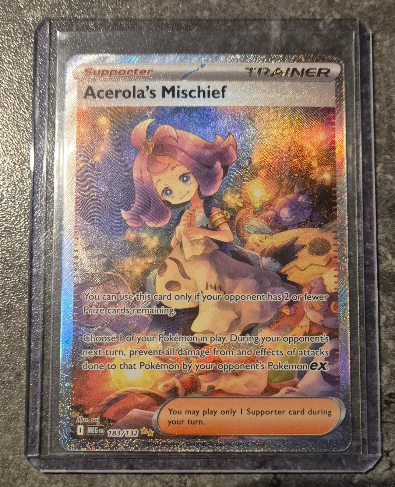 Acerola's Mischief 183/132 Full Art Trainer Pokémon Kaart, Hobby en Vrije tijd, Verzamelkaartspellen | Pokémon, Nieuw, Losse kaart