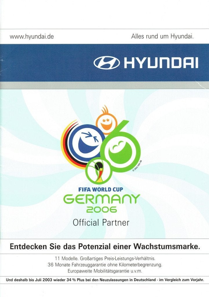 Folder Hyundai modellen (Duitse uitgave - 2003), Verzenden, Gelezen, Overige merken