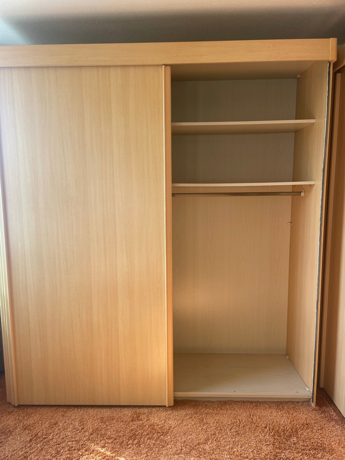 Complete slaapkamerinrichting: kasten, bed, ladekasten, boek, Ophalen, Zo goed als nieuw, Tweepersoons