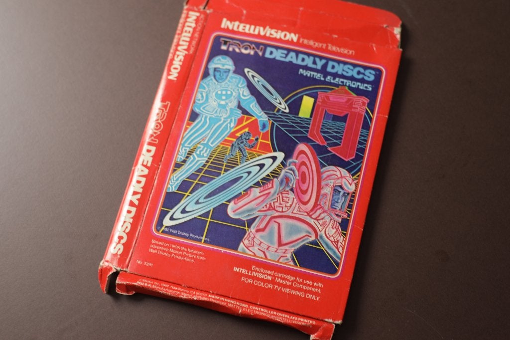 Tron Deadly Discs (Mattel, 1982), Doos vd Atari 2600 game, Ophalen of Verzenden, Gebruikt, Film, Overige typen