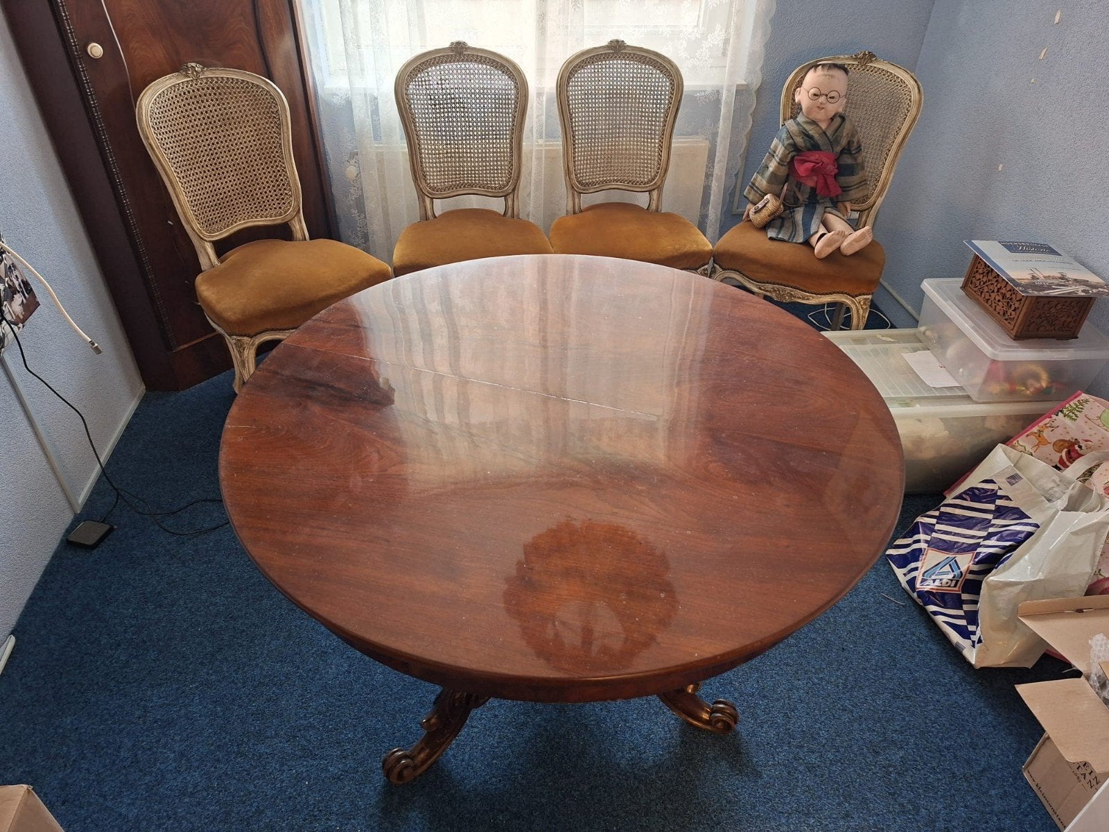 antieke Biedermeier tafel - ronde tafel, Ophalen