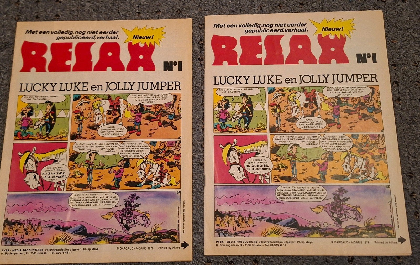 2x Tijdschrift Relax nr. 1 (1978) - Lucky Luke &Jolly Jumper, Gelezen, Ophalen of Verzenden, Morris, Meerdere stripboeken