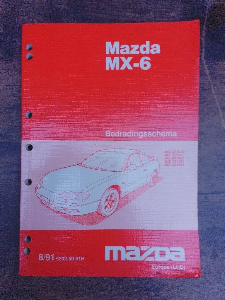 Mazda MX-6 1991 dealer werkplaatsboek stroomschema's MX6, Boeken, Ophalen of Verzenden, Gelezen, Mazda