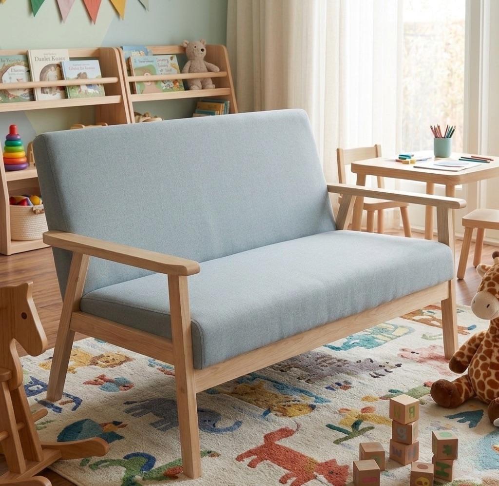 Leuk grijs bankje, ideaal voor kinderkamer of wachtruimte, Ophalen, Gebruikt, Minder dan 75 cm, Tweepersoons