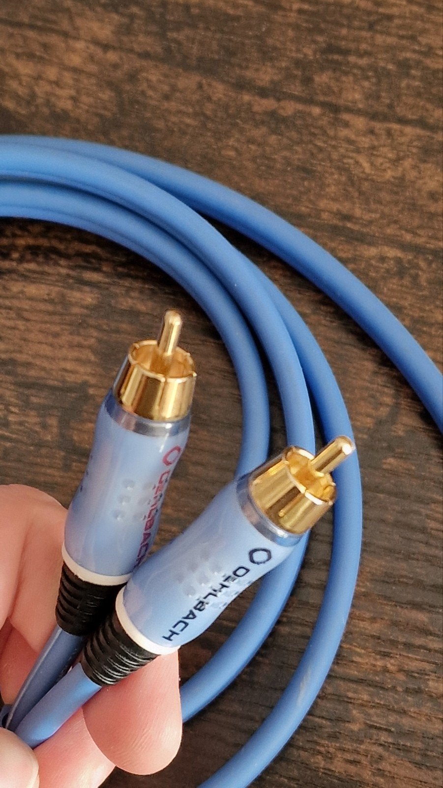 Oehlbach BOOOM! subwoofer Y-kabel 2m blauw, Ophalen of Verzenden, Zo goed als nieuw, 2 tot 5 meter, Interlink-kabel