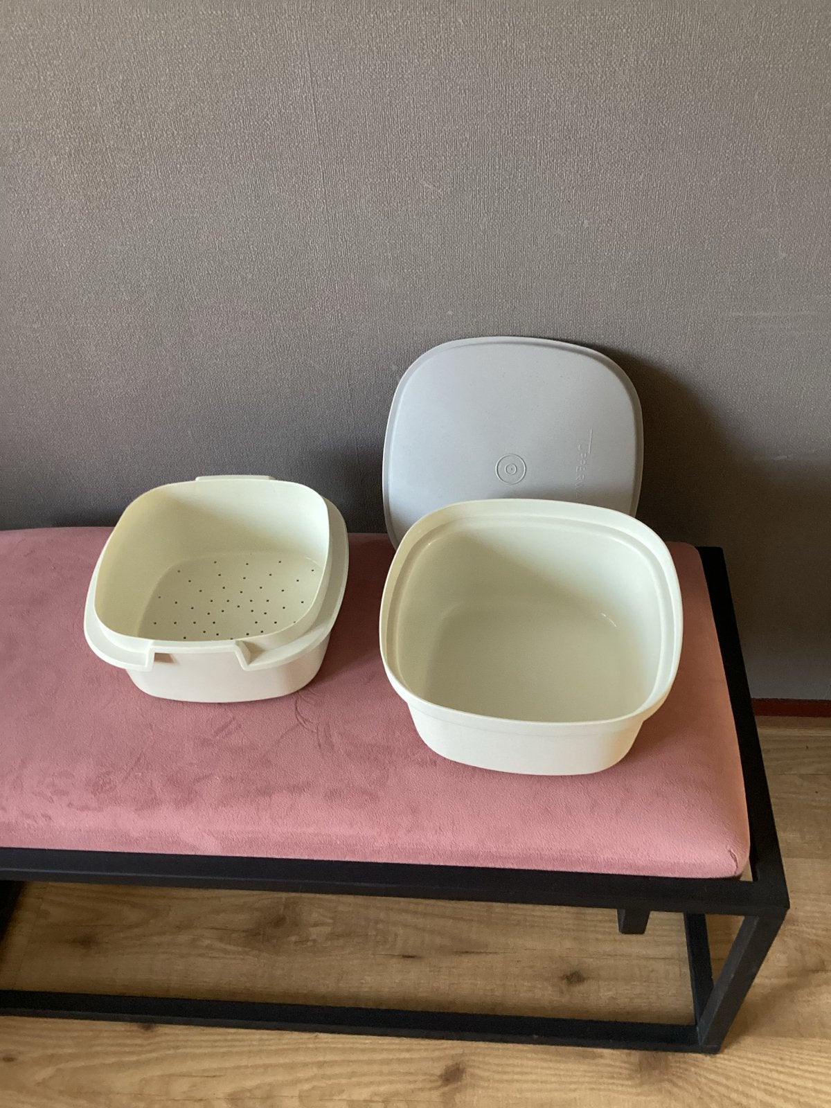 Tupperware serveerwonder stoompan als nieuw, Huis en Inrichting, Gebruikt, Wit, Ophalen of Verzenden, Bak of Kom