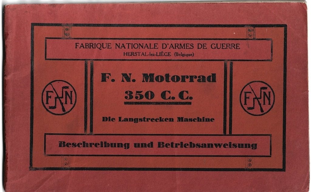 FN 350cc model 1929 Betriebsanleitung handboek (FN29), Verzenden, Overige merken