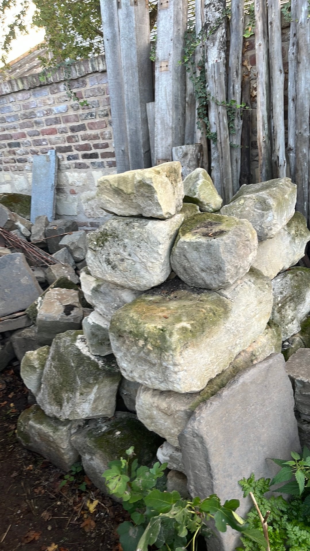 Mergelblokken, Ophalen, Gebruikt, Bakstenen