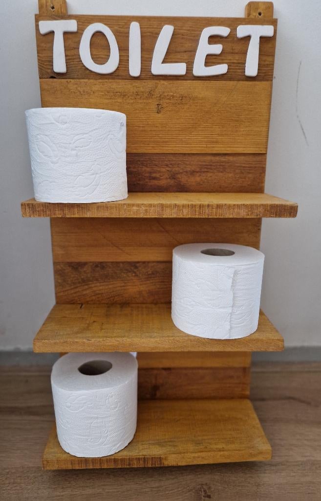 Houten toilet wandbord 62 x 31 cm * c, Ophalen, Zo goed als nieuw