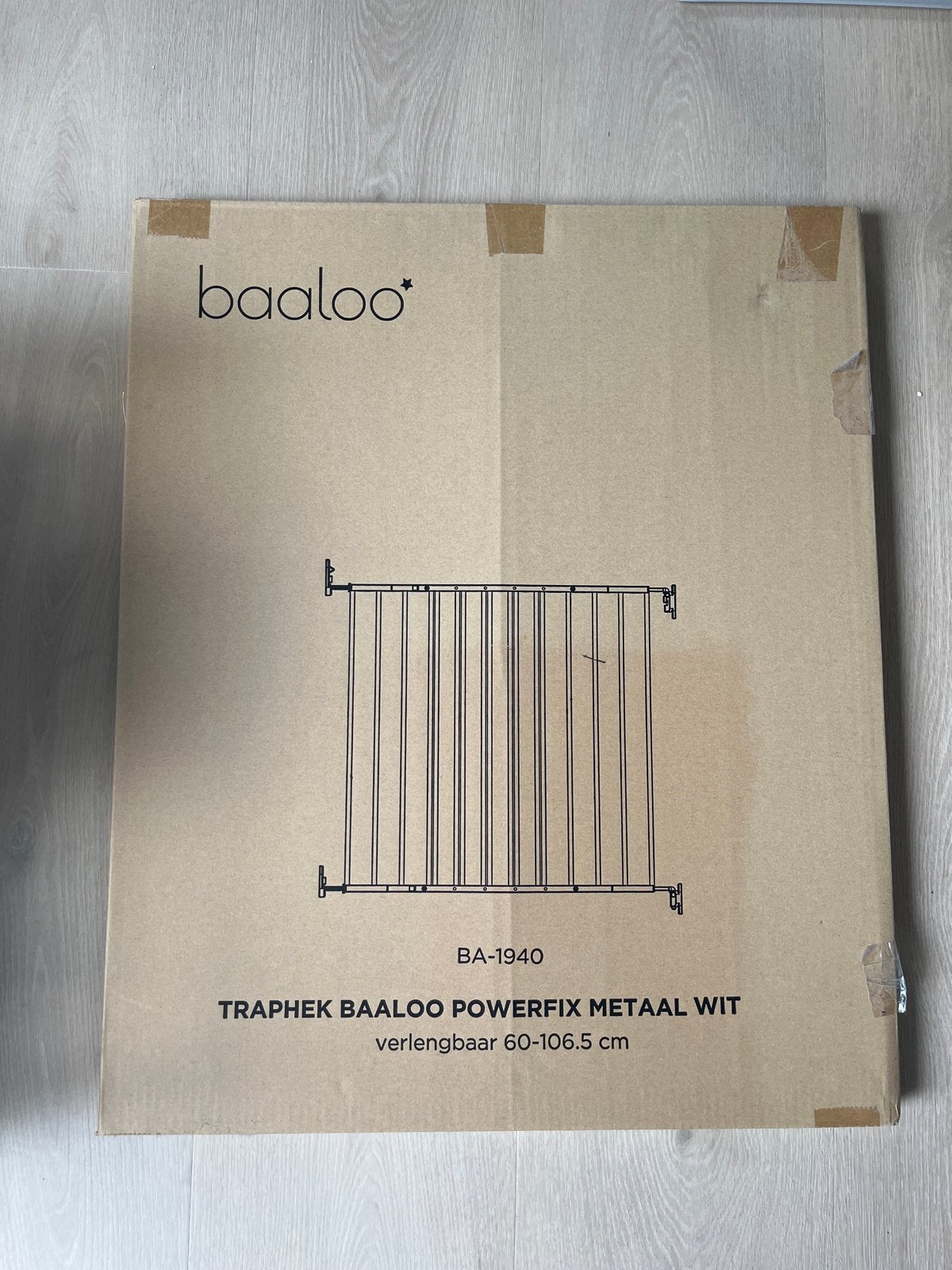 Nieuw Baaloo Powerfix Traphek Metaal Wit (60-106.5 cm), Nieuw, 100 tot 115 cm, Ophalen of Verzenden, Klemhekje