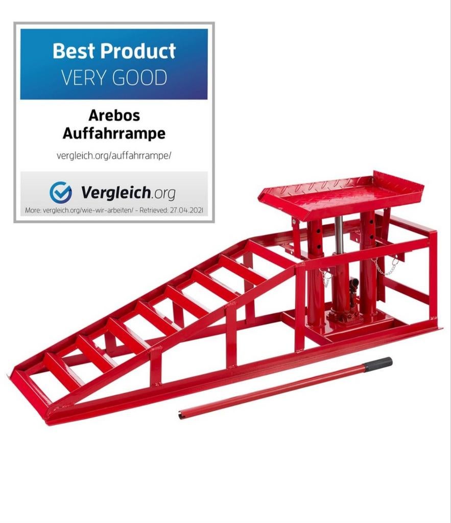 AREBOS Oprijbokken Auto 2000 kg, Ophalen, Zo goed als nieuw, Hydraulisch, Garagekrik