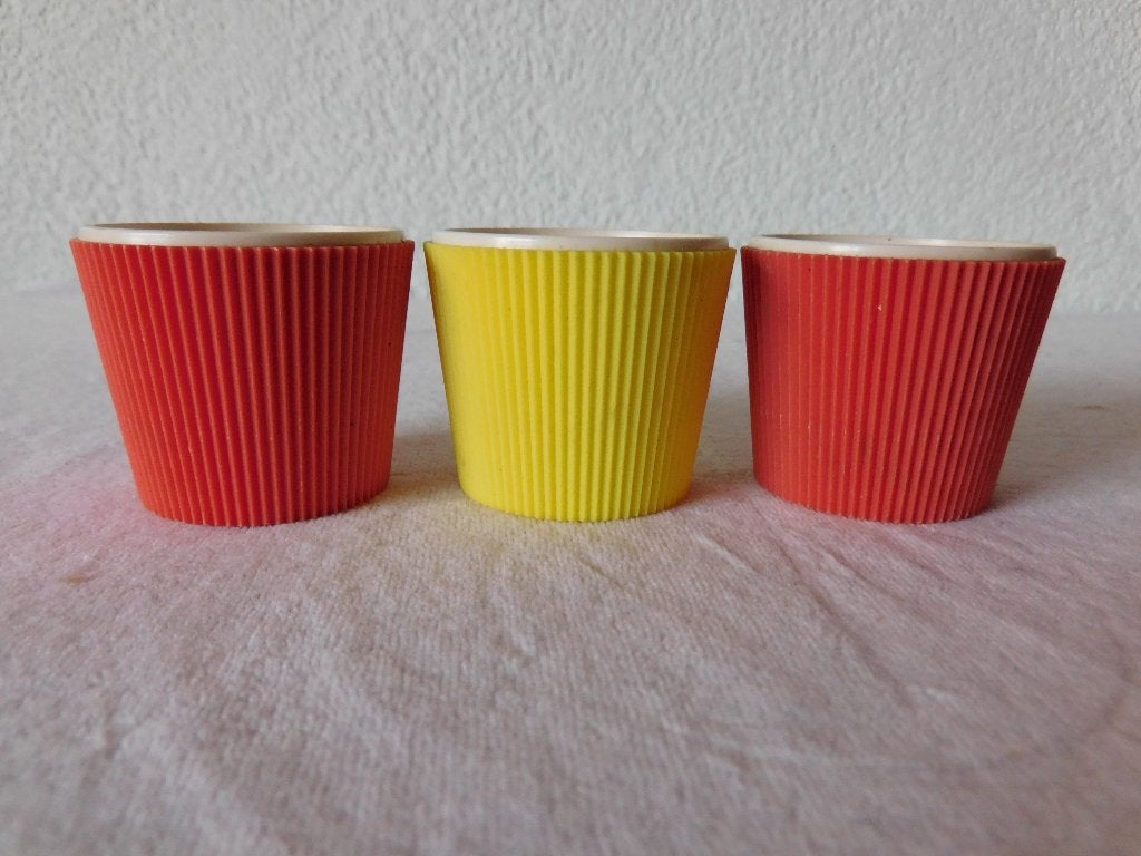 3 Vintage eierdopjes van Turkstra uit de jaren 70, 2x roze e, Verzamelen, Retro, Ophalen of Verzenden, Overige typen