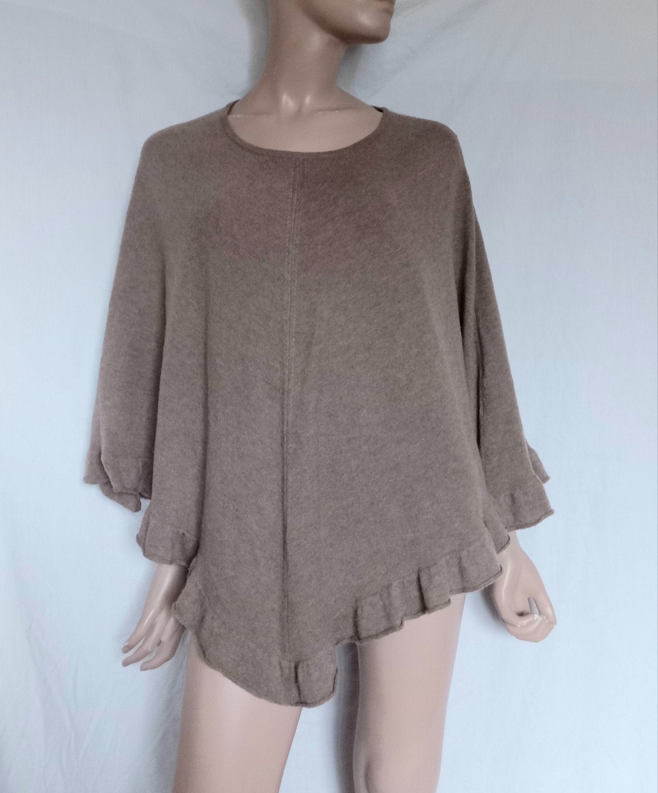 RENA MARX Poncho , WOL , CASHMERE, Ophalen of Verzenden, Zo goed als nieuw, Maat 42/44 (L), Overige kleuren