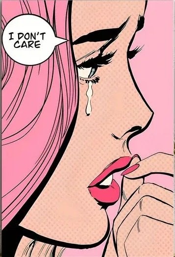 Roy Lichtenstein - I don't Care - ArtPrint op Canvasdoek, Antiek en Kunst, Kunst | Litho's en Zeefdrukken, Ophalen of Verzenden