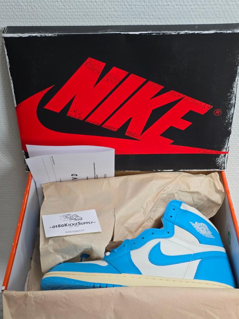 Nike Air Jordan 1 Retro High OG 'UNC Reimagined' - Maat 46, Blauw, Nieuw, Ophalen of Verzenden, Sneakers of Gympen