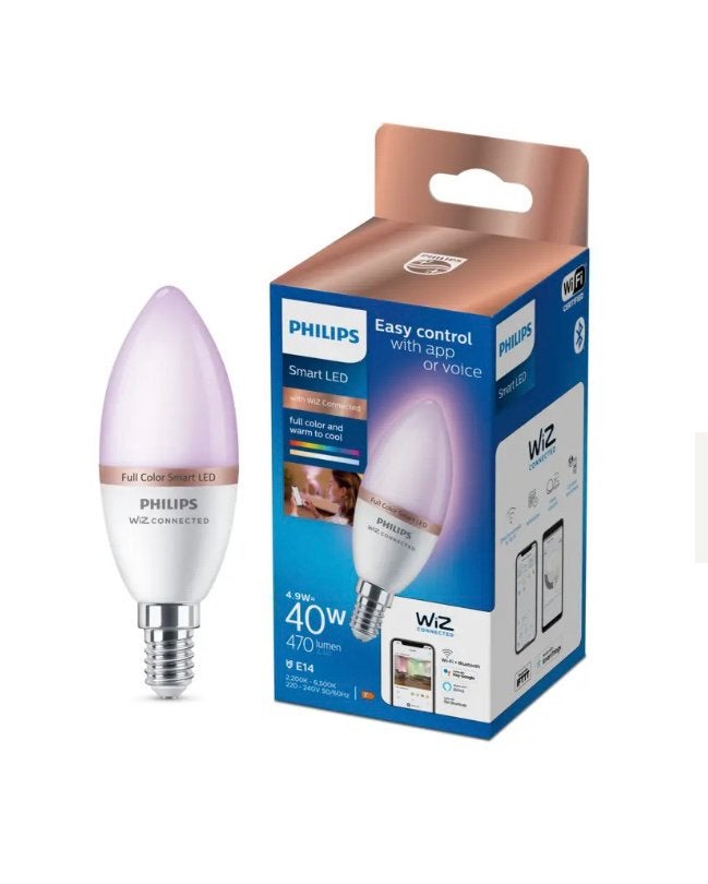 2x Philips Smart LED kaars E14 color NIEUW, Philips, Led-lamp, Meerkleurig, E14 (klein)