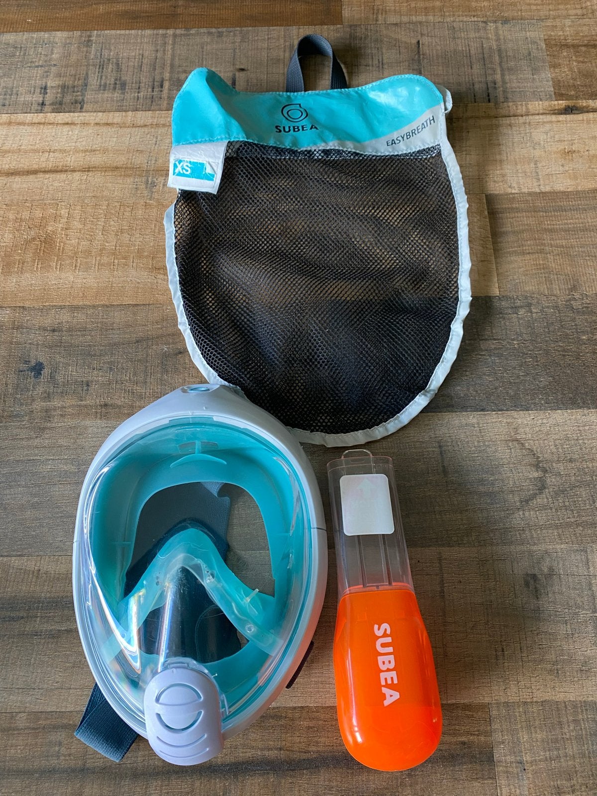 Snorkelmasker Easybreath XS (6-10 jaar) incl. tas - Decathlo, Ophalen, Gebruikt, Snorkelmasker