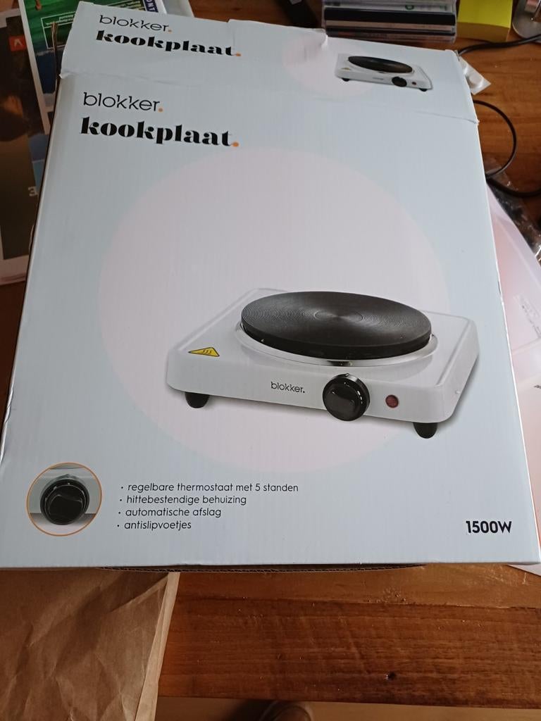Kookplaat 1500W - Nieuw in doos Blokker, Nieuw, 3 kookzones of minder, Ophalen of Verzenden, Vrijstaand