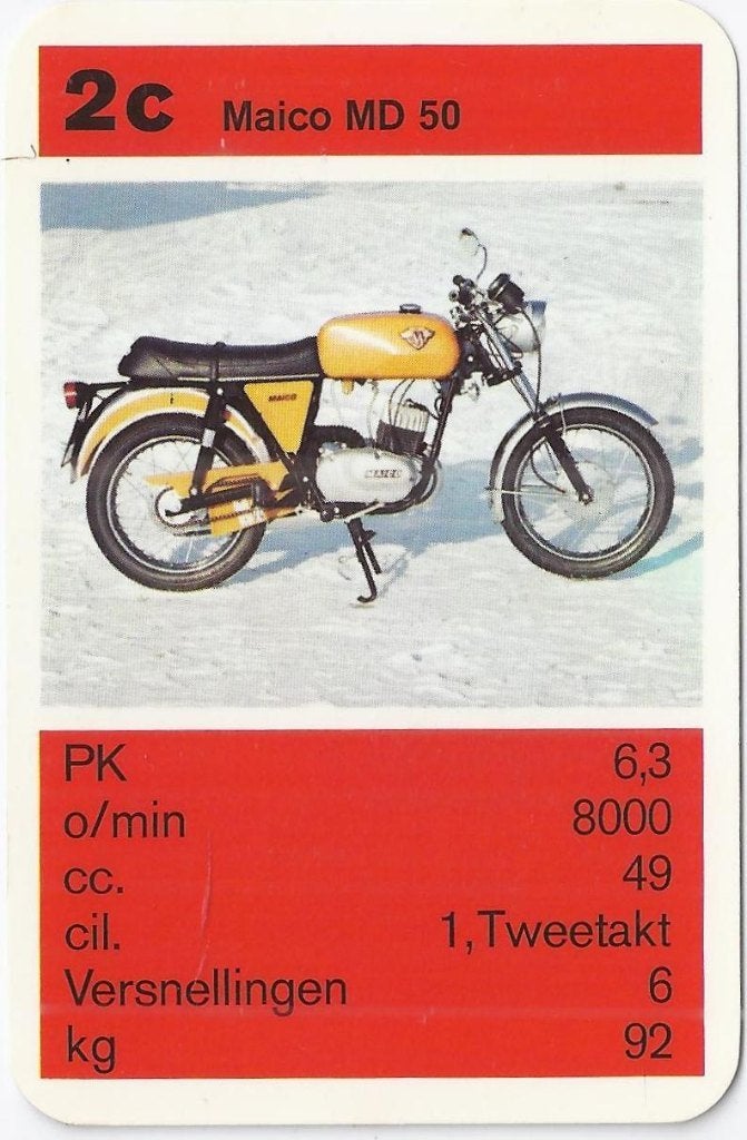 Kw2802 bromfiets kaartje 2c maico md 50, Verzamelen, Ophalen of Verzenden, Zo goed als nieuw, Motoren