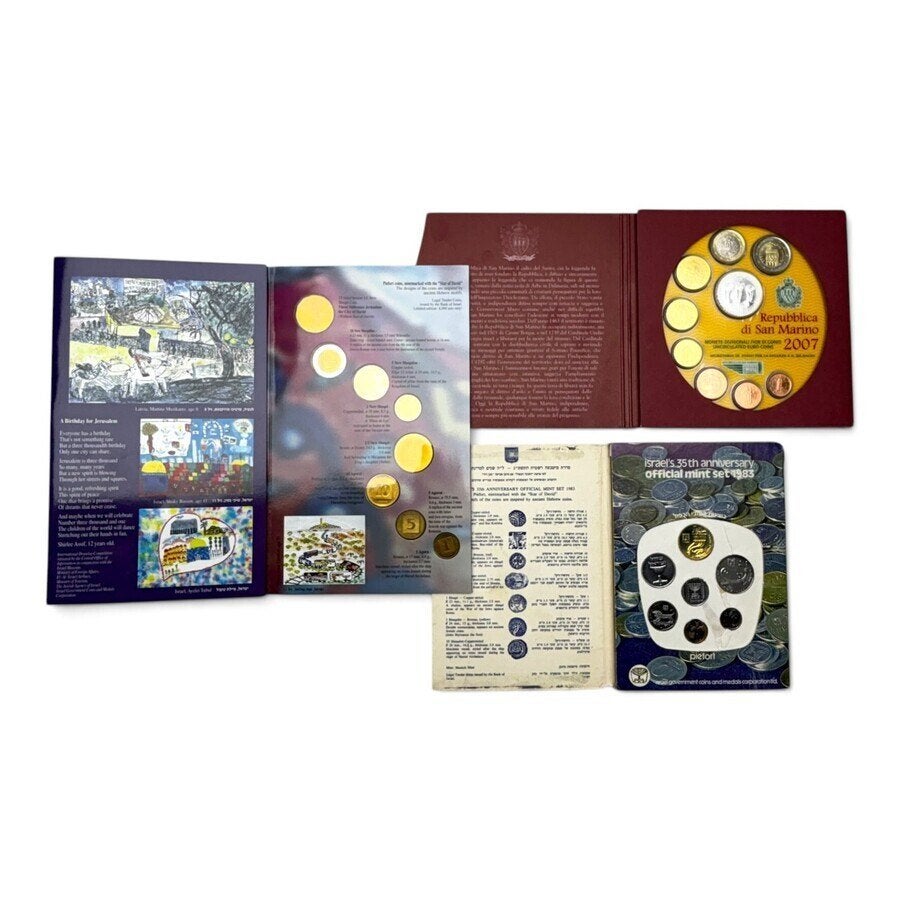 Lot diverse munten, o.a. Israël en San Marino, Ophalen of Verzenden, Overige landen, Setje, Zilver