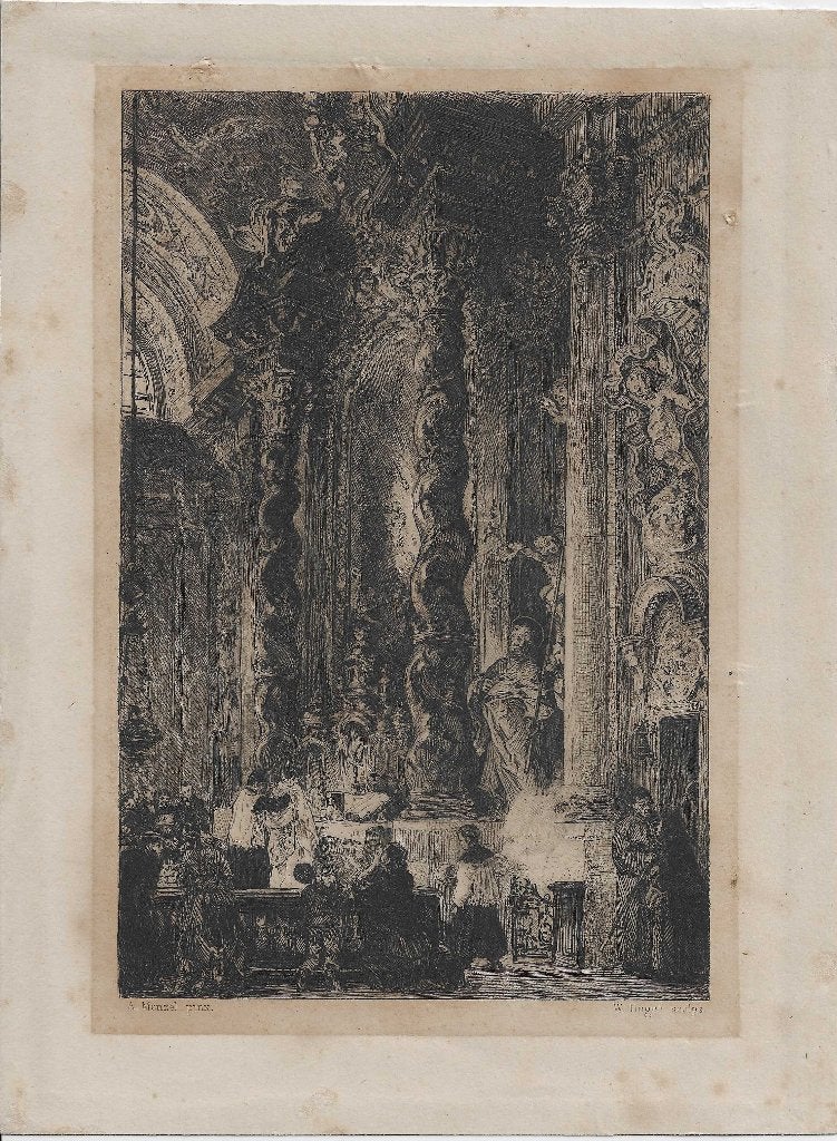 St. Annen-Altar in de Damenstiftskirche in München 1876, 1800 - 1899, Religie, Ophalen of Verzenden, 13 cm