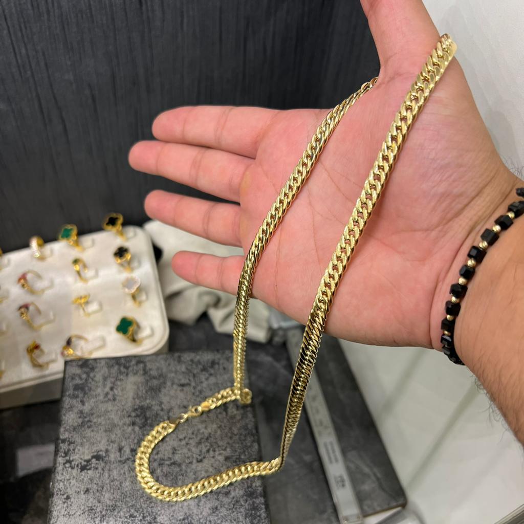 14k gouden ketting cuban gourmet schakel italy, Sieraden, Tassen en Uiterlijk, Ophalen of Verzenden, Zo goed als nieuw, Goud