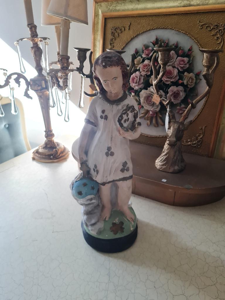 Antiek Jezus/St Janneke beeld groot model 45 cm, Ophalen of Verzenden