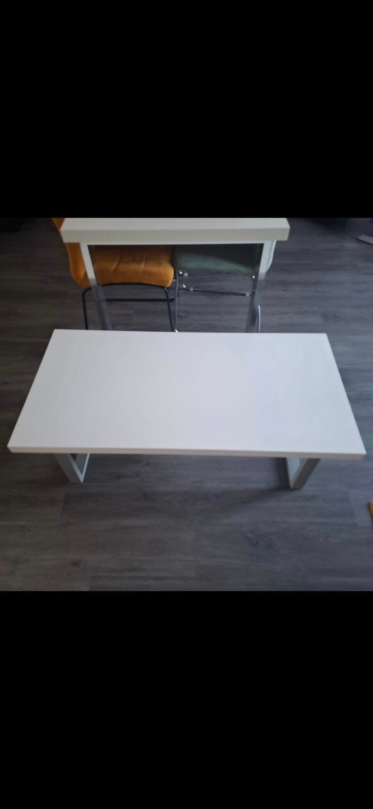 Salontafel wit 120x60x40cm met gebruikerssporen, Huis en Inrichting, Ophalen, Overige materialen, Gebruikt, 100 tot 150 cm