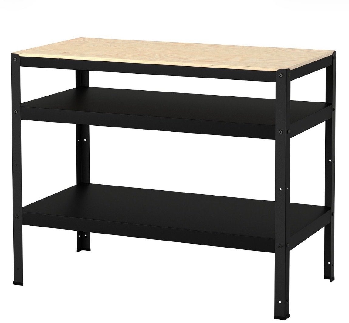 IKEA BROR Werkbank 110x55cm met gebeitst houten blad, Ophalen, Gebruikt