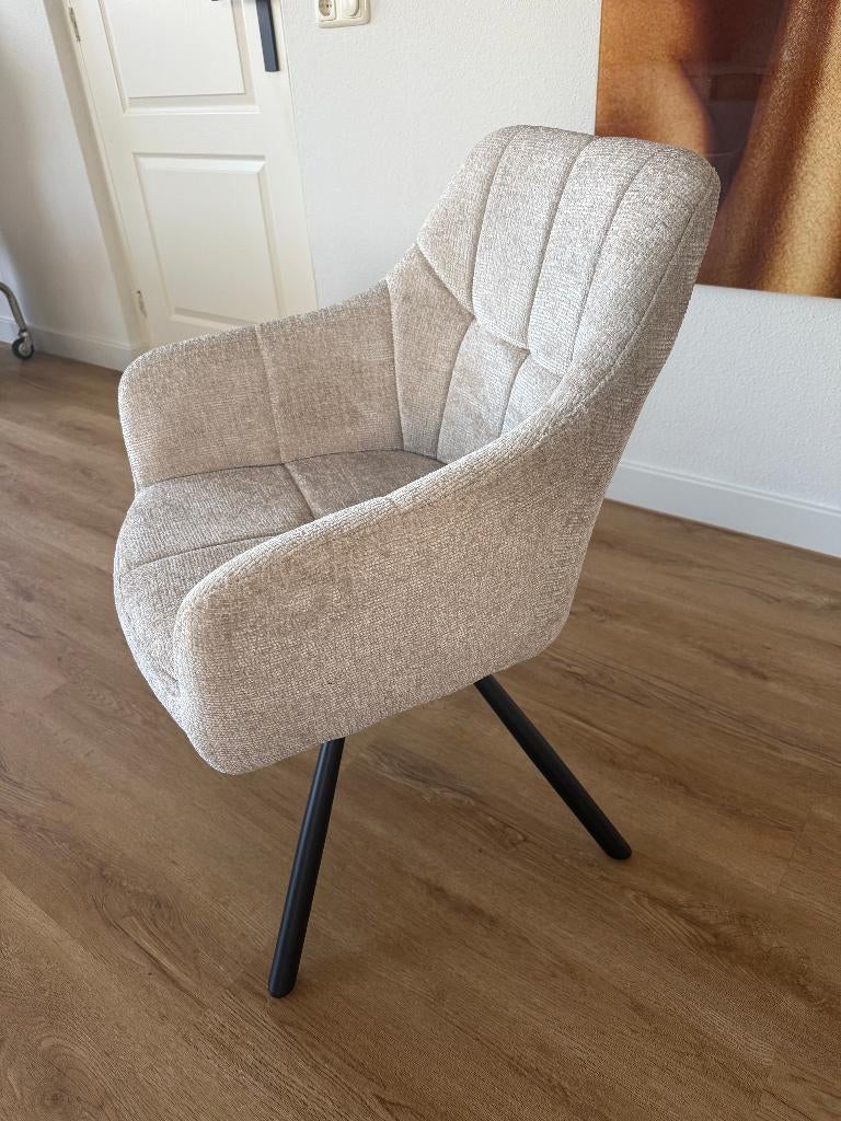 Nieuwe geweven stoffen Eetkamerstoelen met draaisysteem, Huis en Inrichting, Stoelen, Ophalen, Overige kleuren, Nieuw, Stof