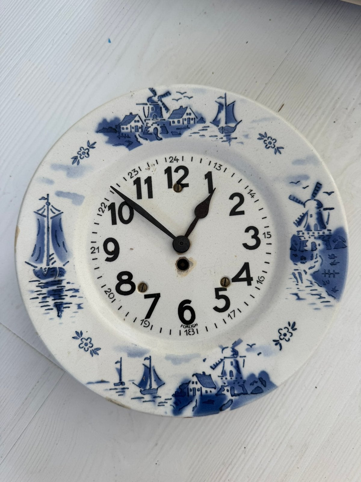 Antieke klok 7 Delfs blauw, Antiek en Kunst, Ophalen