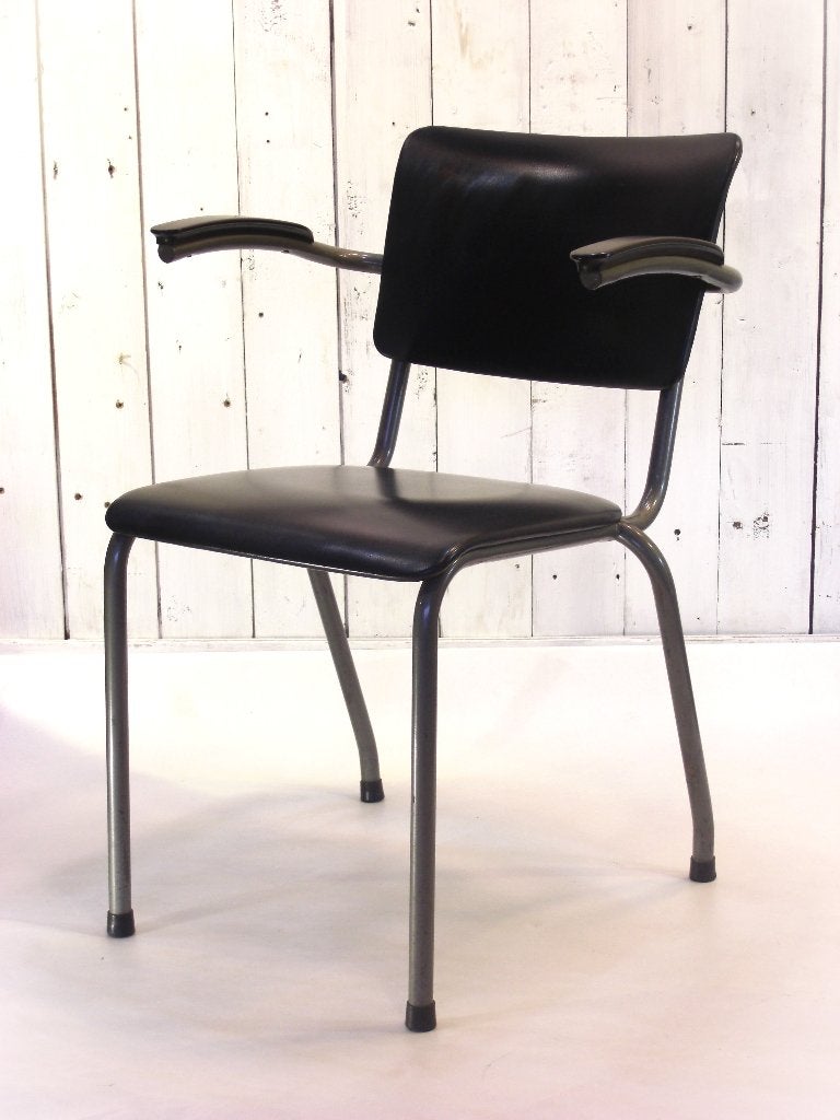Vintage Ahrend stoelen oud design, Huis en Inrichting, Stoelen, Gebruikt, Vijf, Zes of meer stoelen, Kunststof, Leer, Metaal, Overige materialen
