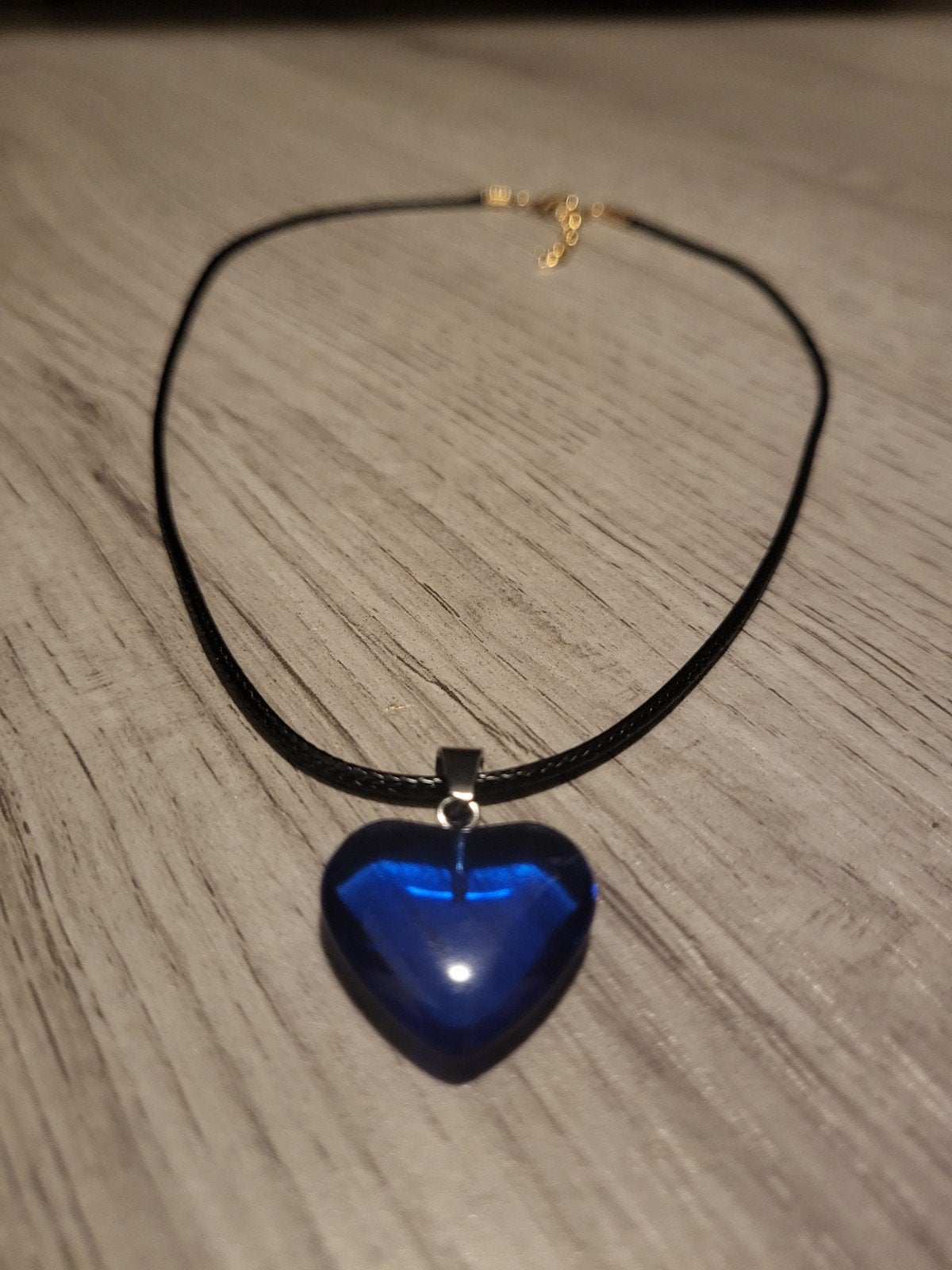 Nieuwe ketting met blauw hartje, Overige materialen, Verstelbaar, Blauw, Nieuw