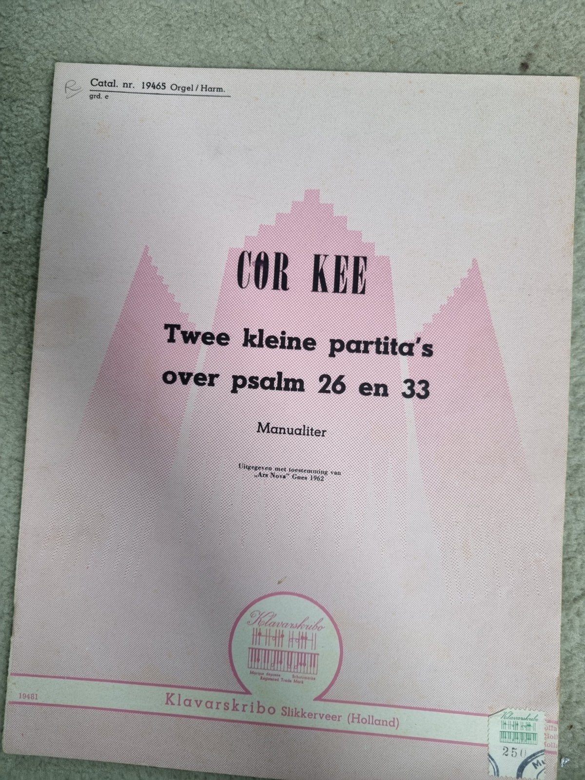 klavarskribo, Cor Kee, ps26 en ps33., Ophalen of Verzenden, Artiest of Componist, Religie en Gospel