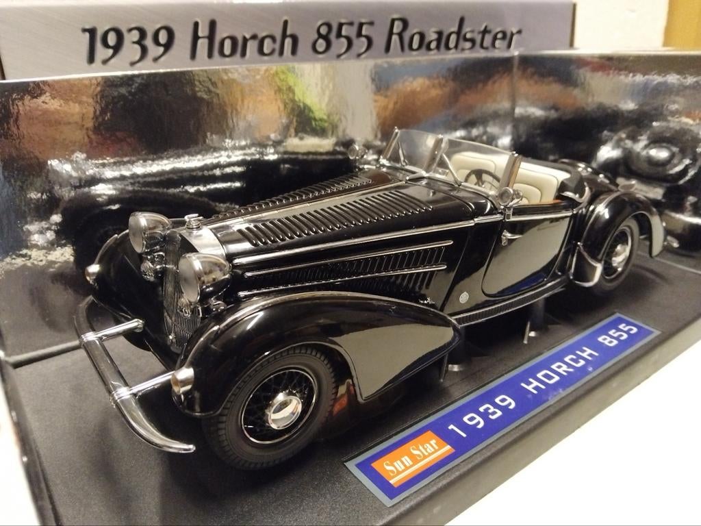 Horch 855 Roadster 1939 zwart Sun Star metal 1:18 KRD, Hobby en Vrije tijd, Modelauto's | 1:18, Ophalen of Verzenden, Zo goed als nieuw