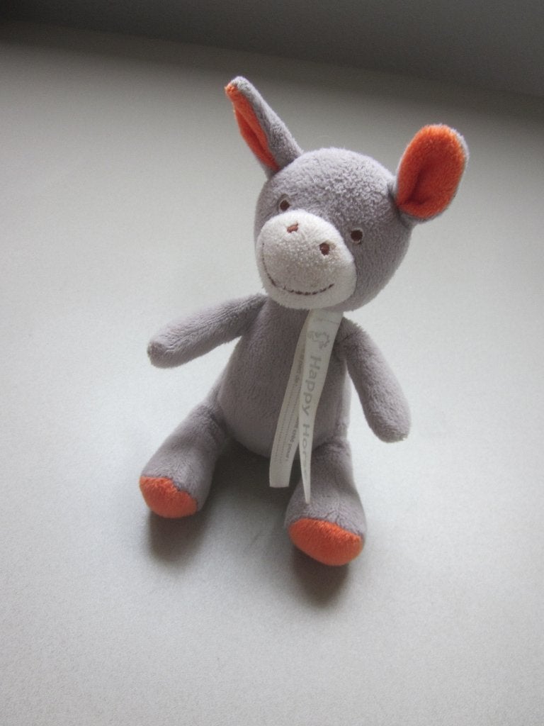 Happy Horse Zwitsal grijs-oranje pluche ezeltje knuffel 4684, Kinderen en Baby's, Speelgoed | Knuffels en Pluche, Paard, Overige karakters