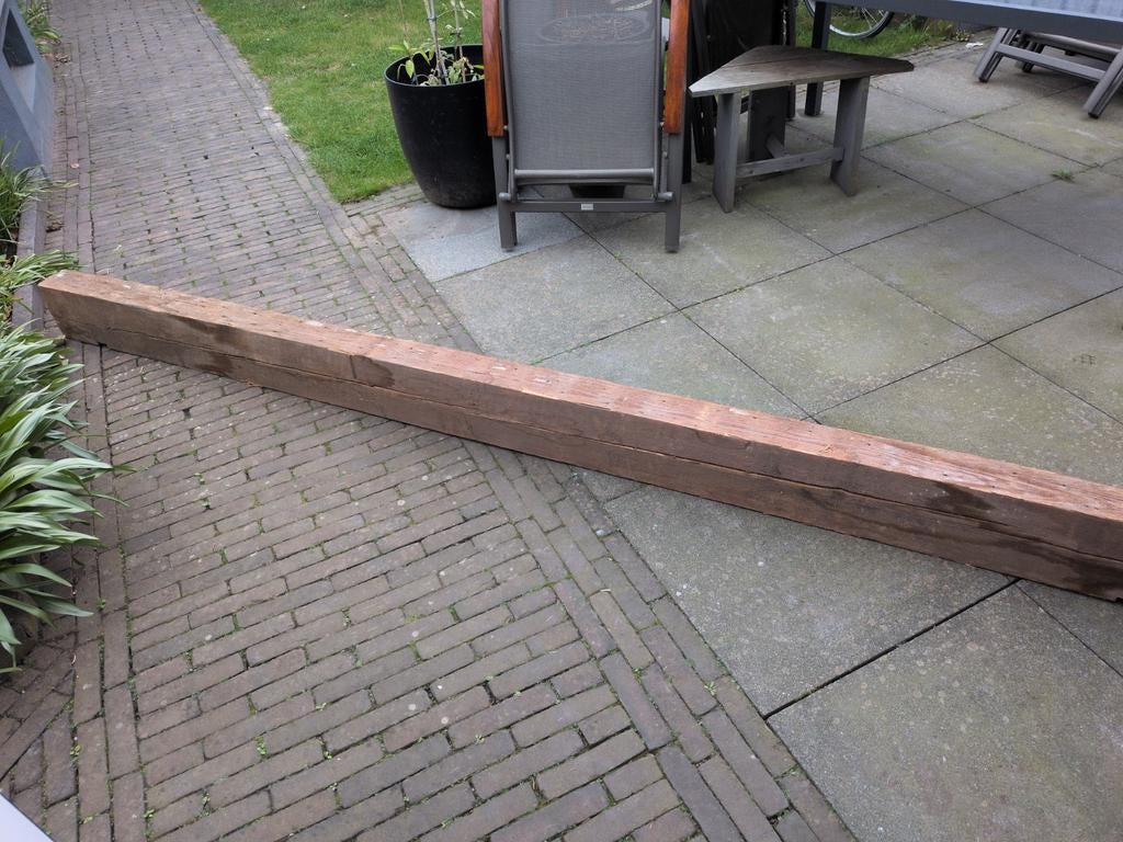 Vuren balk 355 cm lang, Gebruikt, Ophalen of Verzenden, 300 cm of meer, Balk