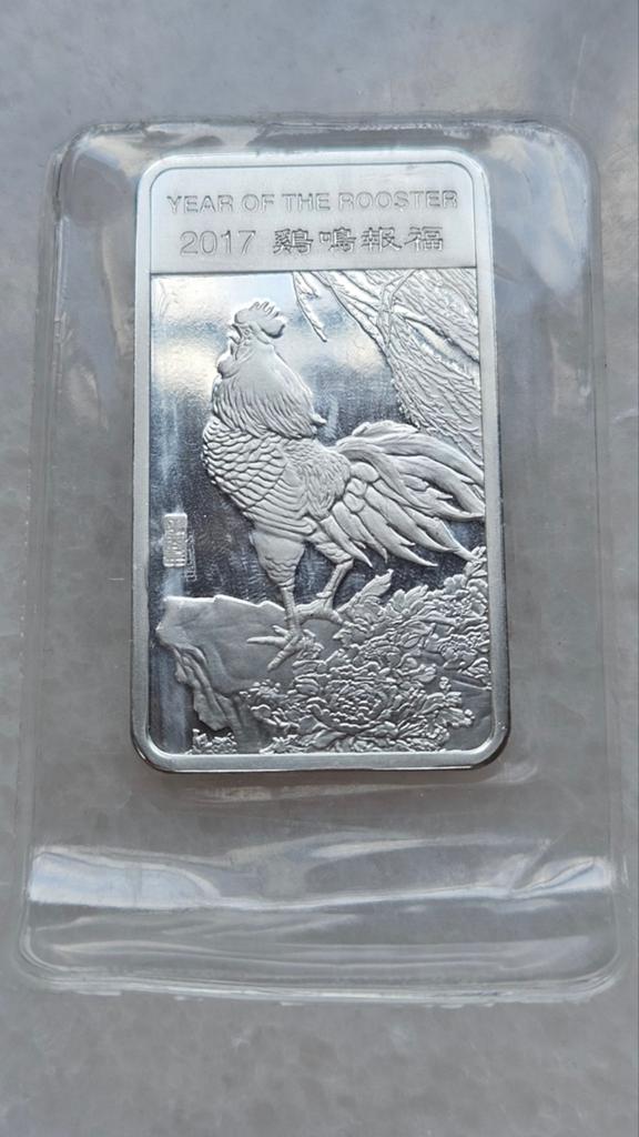Halve ounce year of the rooster, Ophalen of Verzenden, Zilver