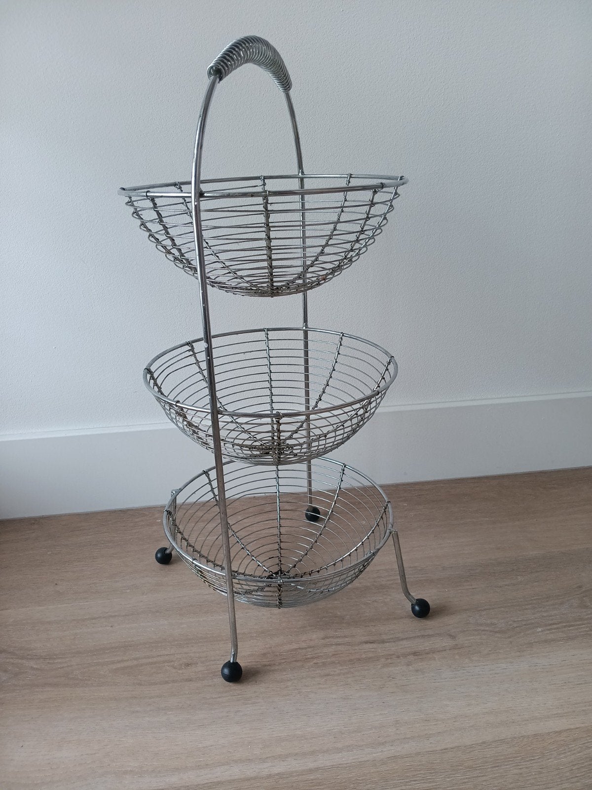 Vintage Draadstaal Fruitetagère - Gebruikte staat, Ophalen of Verzenden, Gebruikt, Etagère, Metaal