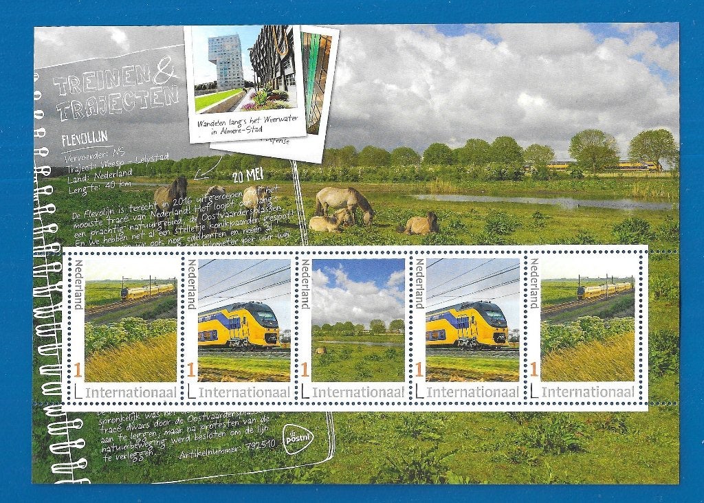 Treinen & Trajecten Flevolijn 01 (Int.Postzegelvel) 2019, Verzenden, Na 1940, Postfris
