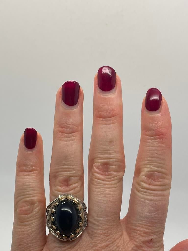 D600 Prachtige zilveren ring Ottomaanse stijl maat 19,25, Sieraden, Tassen en Uiterlijk, 19 tot 20, Ophalen of Verzenden, X, Dame of Heer