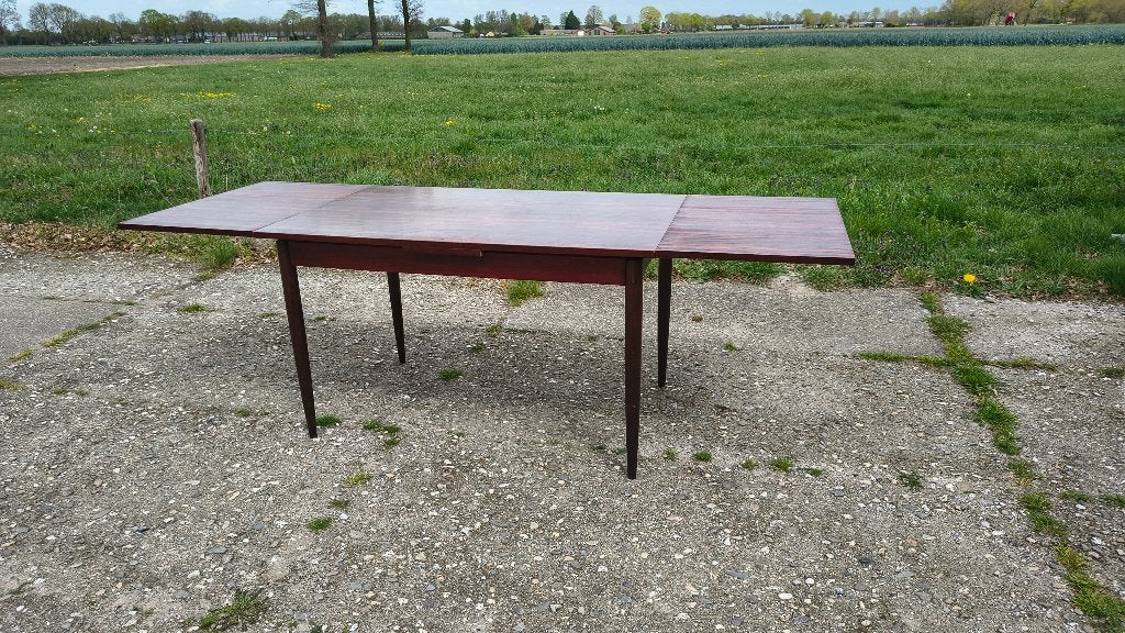 Vintage Palissander uitschuiftafel / eettafel, Huis en Inrichting, Ophalen, Gebruikt, Vintage, 200 cm of meer