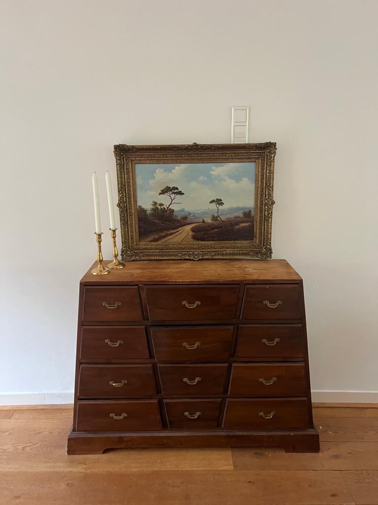 Heidelandschap Schilderij Th.W. van Wissen sr. (1860-1950), Antiek en Kunst, Kunst | Schilderijen | Klassiek, Ophalen of Verzenden