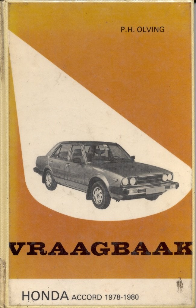 vraagbaak    HONDA ACCORD 1978-1980, Ophalen of Verzenden