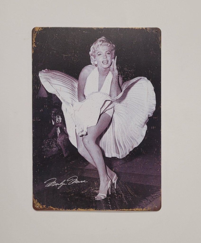 Marilyn Monroe zwart wit reclamebord van metaal wandbord, Info@deconoord.nl, Deco Noord, Nieuw, Ophalen of Verzenden
