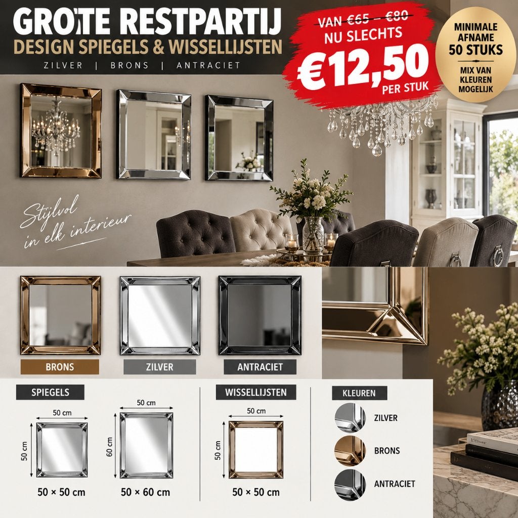 Design Spiegels SLECHTS €12,50 PER STUK, Ophalen, Huis en Inrichting