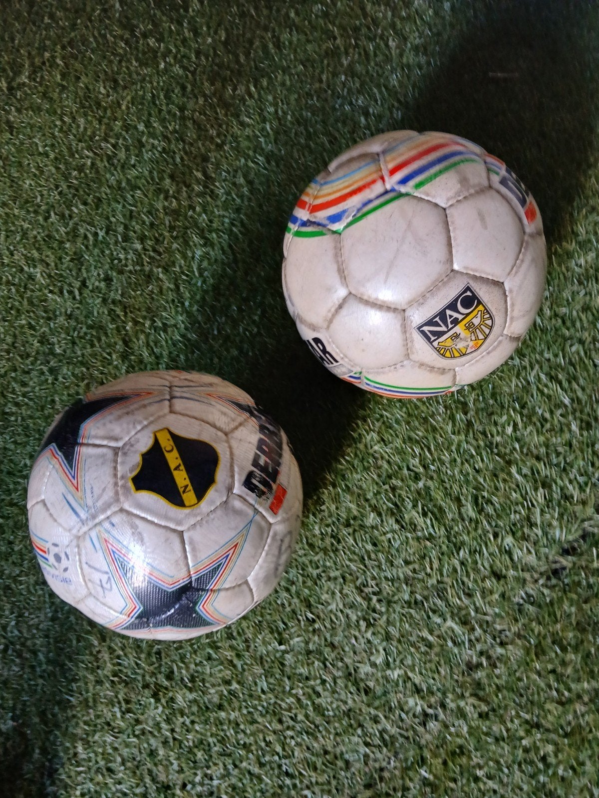 N.A.C. wedstrijdballen 2stuks, Ophalen of Verzenden, Gebruikt, NAC Breda